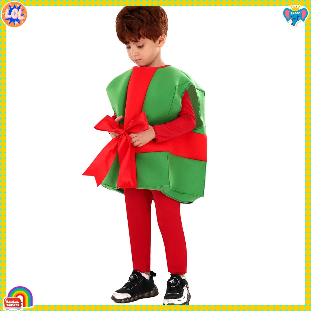 Holiday Parties & Shows Costumes: Children's Santa Claus and Gift Box Styles for Christmas Performance