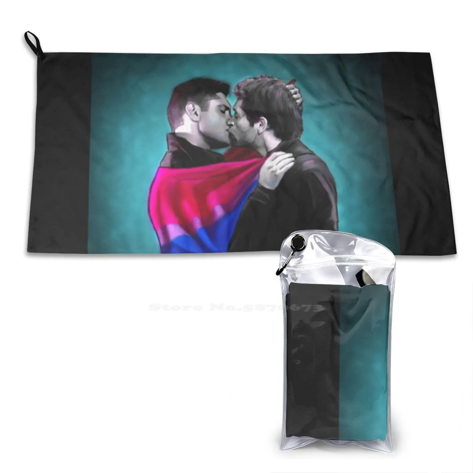 Bisexual Pride Destiel Soft Towel Quick Dry Beach Towel Destiel Supernatural Dean Winchester Castiel Deancas Bisexual Pride