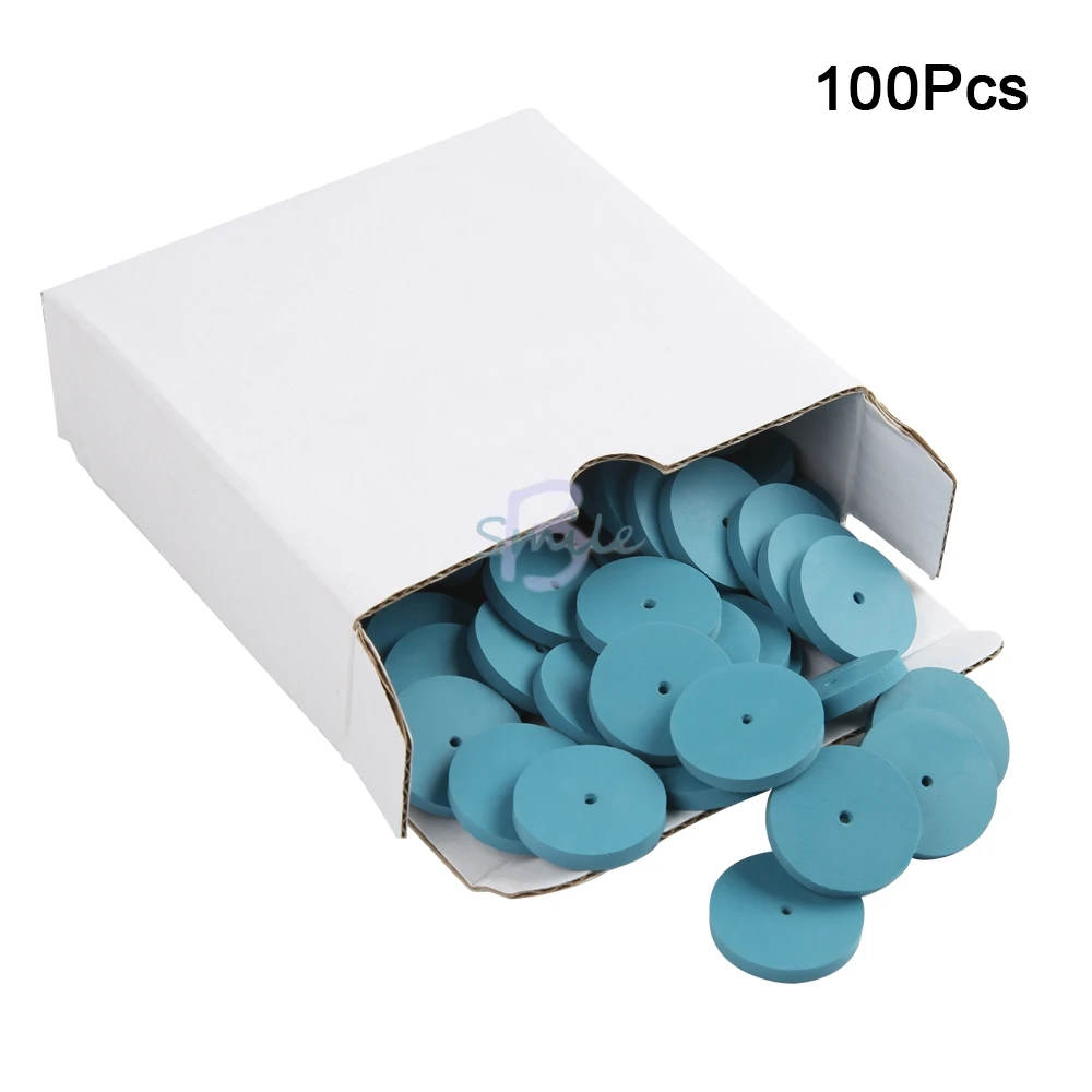 durable 100pcs/box dental blue polishing wheel tool polishing particle silicone rubber polishing wheel High quality