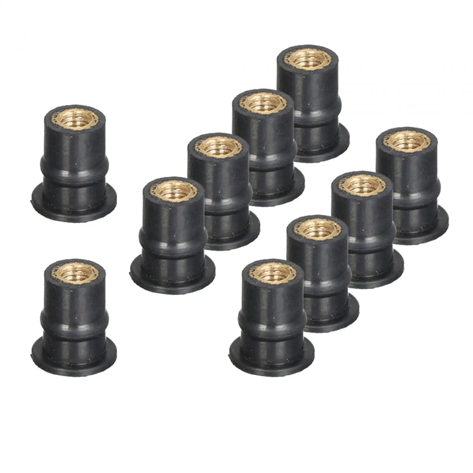 High Quality Rubber Well Nuts Fairing Fasteners Metric Brass Insert Motorcycle Windshield Accessories Universal Replace