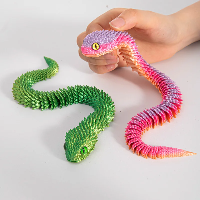 3D Printed Snake Articulated Realistic 3D Printed Figures 2025 The Year of Snake Creative Funny Toy for Kids Home Desktop Crafts