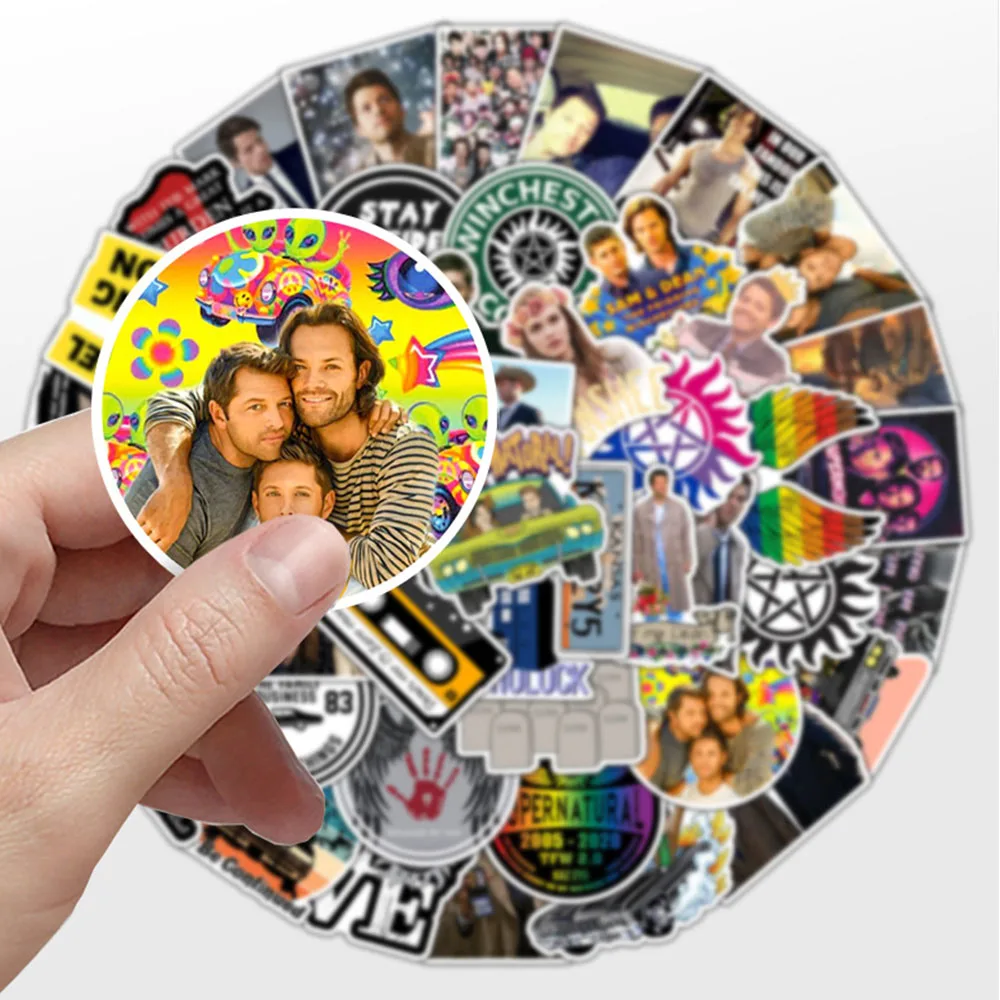 

50PCS Supernatural Graffiti Stickers Classic TV Series Graffiti Decal Toys for Motorcycle Helmet Luggage Stationery Box Diary