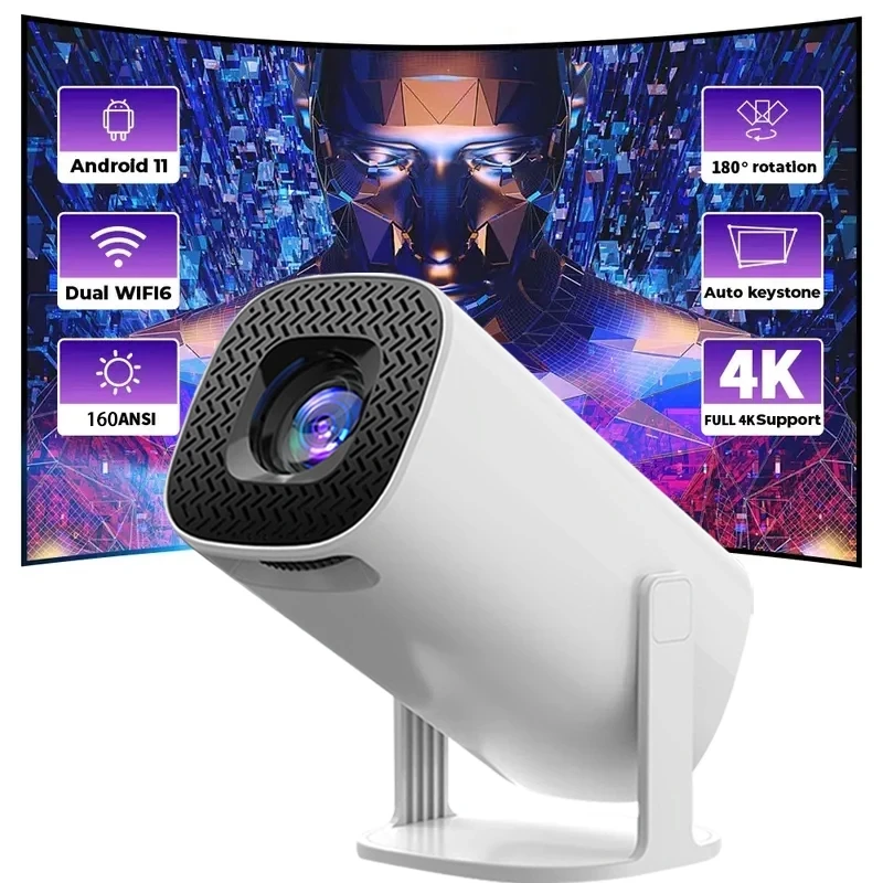 

Проектор P30PRO4K с поддержкой декодирования видео Native 720P, двойным Wi-Fi 6 и системой Android 11.0, проектор hy300