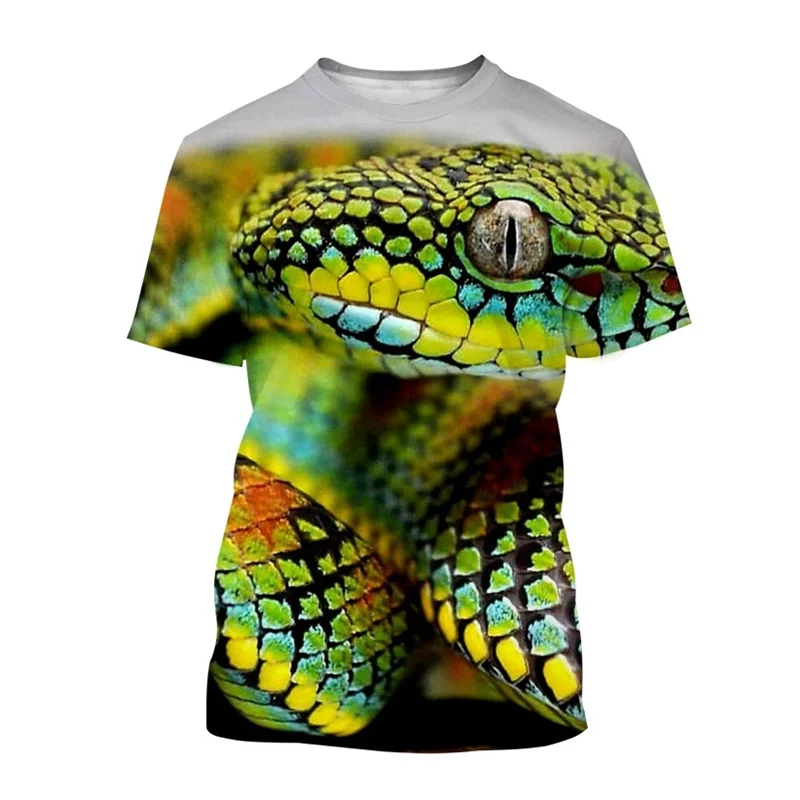 Summer Animal Snake T Shirts 3d Print Graphic T-Shirt Personality Comfortable Casual Street Short Sleeve Baggy O-Collar Top