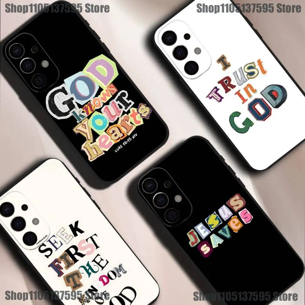

Hot Fashion Jesus God Quote Scrawl Phone Case For Samsung S25,S24,S21,S22,S23,S30,Ultra,S20,Plus,Fe,Lite,5G Black Cover