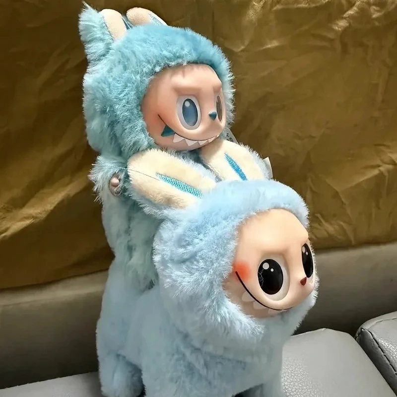 Labubu Mount Listrik Labubu Anjing Kartun Silikon Wajah Bersinar Berlari Bernyanyi Hadiah Ulang Tahun Anak-anak Mainan Boneka Labubu