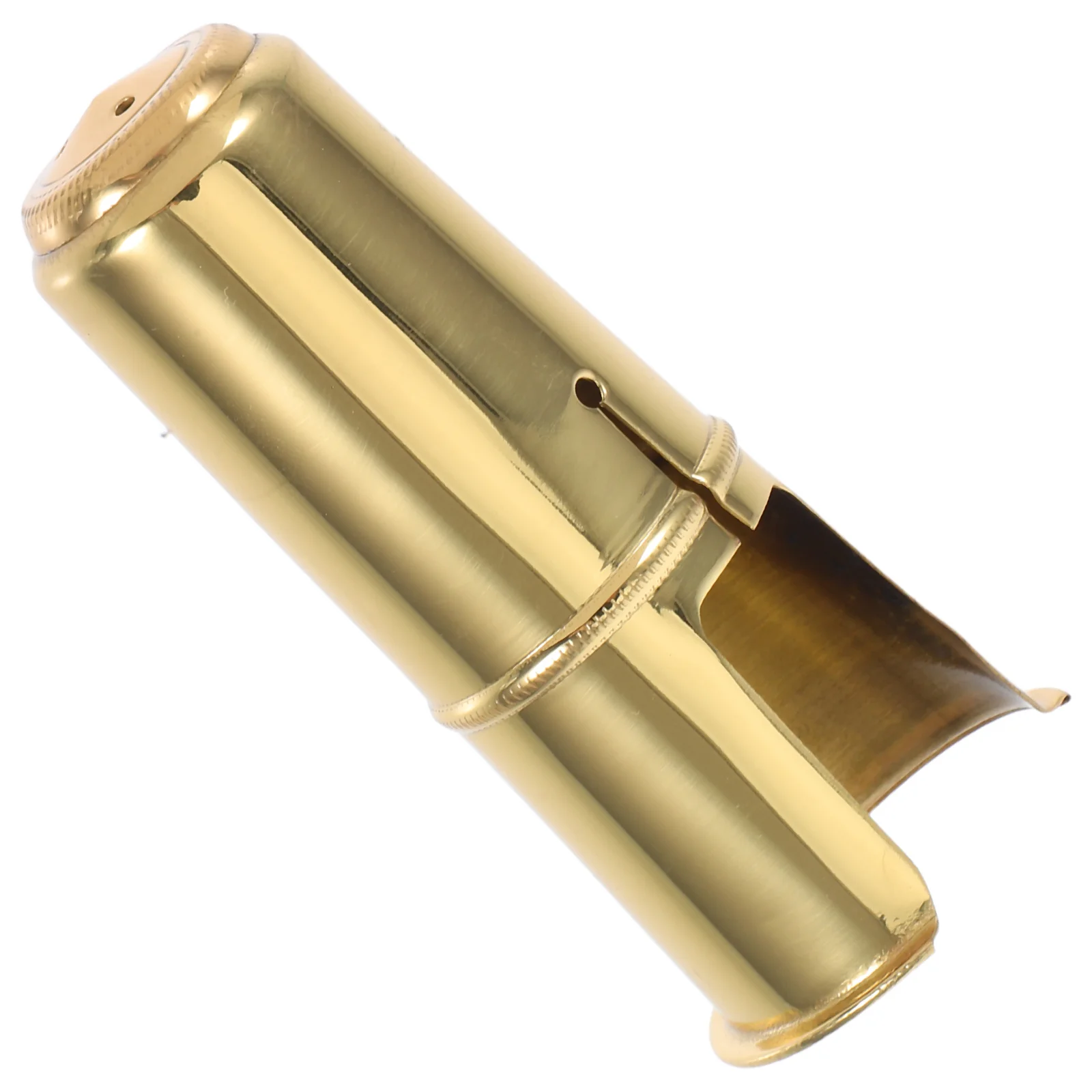 

84mm Tenor Saxophone Mouthpiece Protective Cap Durable Metal Cover Fits Sax C53e Size L Golden Easy Carry Tone Purifier