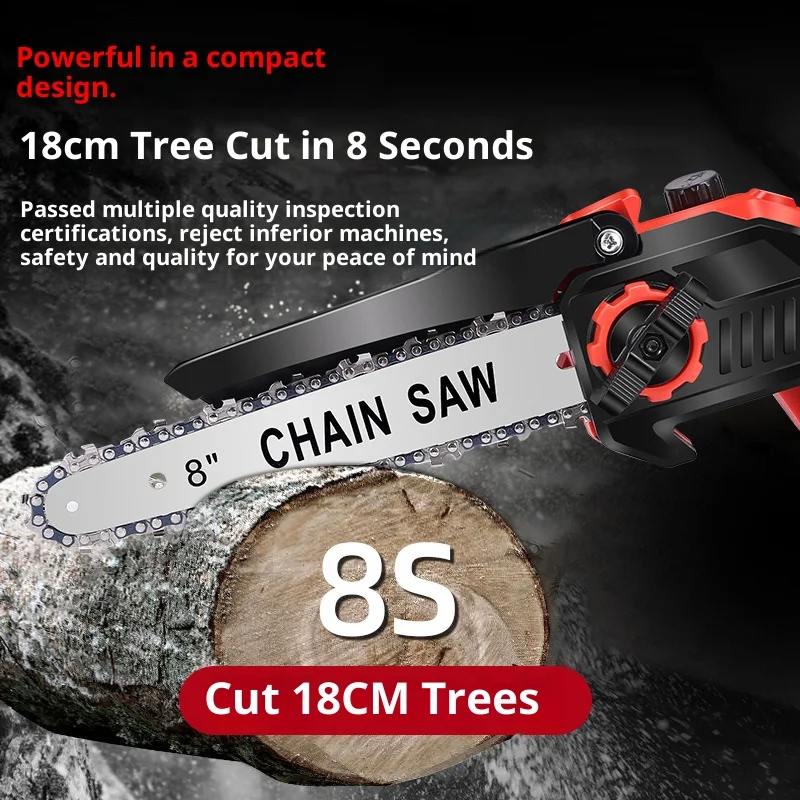 Logging Chainsaw Motosierra Electrica Batería Sierra Eléctrica Portátil Akku Kettensäge 충전톱Motosierra De Batería MiniChainsaw