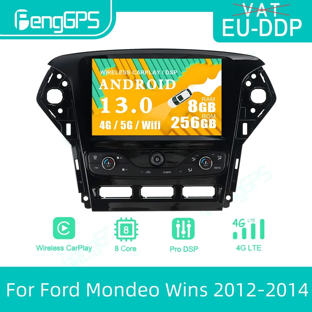 

Автомагнитола 2 Din на Android 13 для Ford Mondeo Wins 2012-2014Stereo, мультимедийный видеоплеер, головное устройство, навигация GPS CarPlay