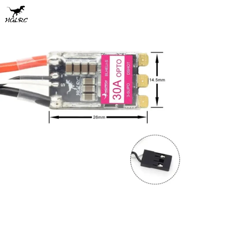 HGLRC 30A 30AMP 3-5S BLHELIS 16.5 BB2 DSHOT600 ESC sans balais pour Drone Freestyle de course RC FPV