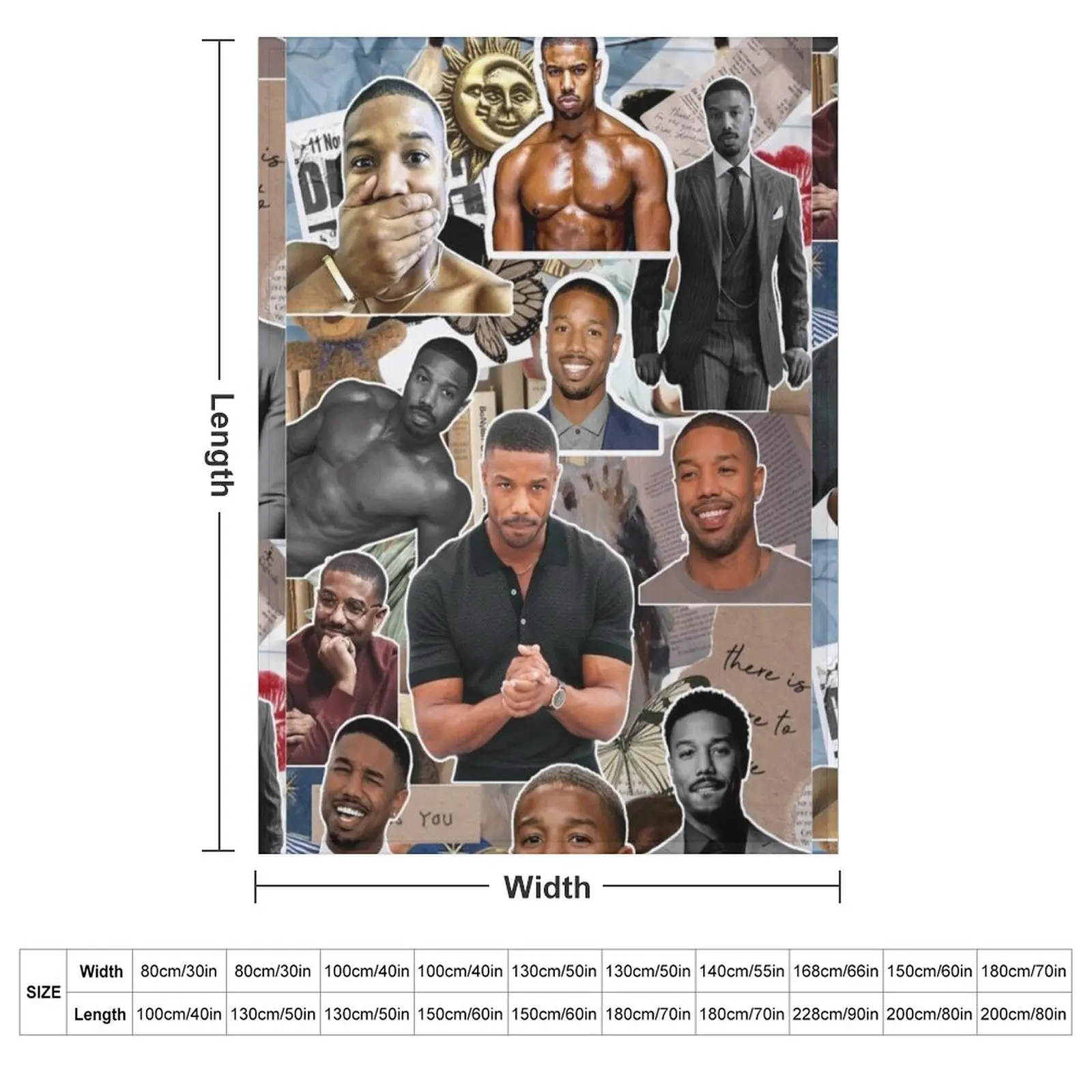 Michael B. Jordan photo collage Throw Blanket Soft Thin Beach Travel Blankets