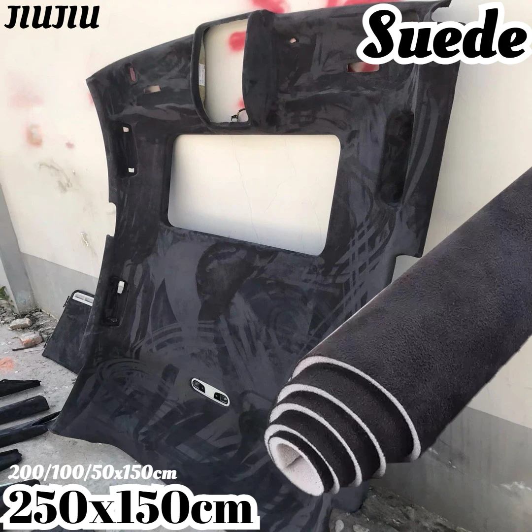 Max 250x150cm Car Suede Roof Headliner Fabric with Foam Backing Auto Interior Lining Material for DIY Repair Trim Protect