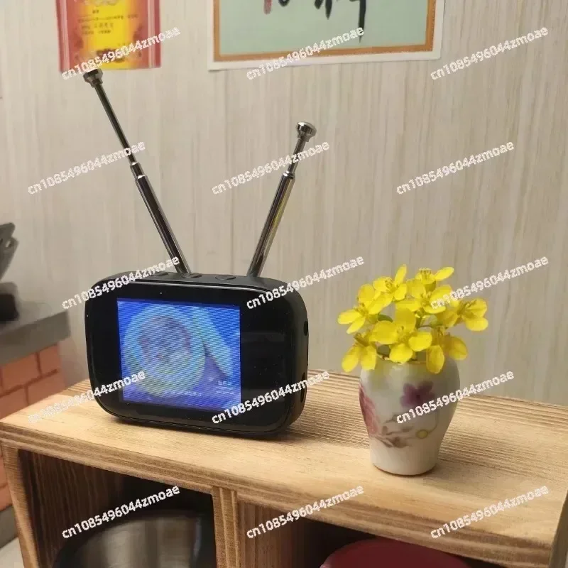 Color Touch Screen Miniature Retro TV Model Custom Video Content Simulation TV for Dollhouse Kitchen Home Art Decor - view 5