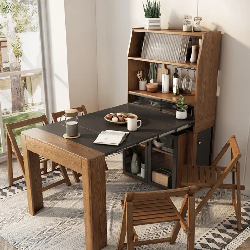 

Nordic Folding Dining Tables and Chairs Set Household Small Apartment Simple Modern Meal