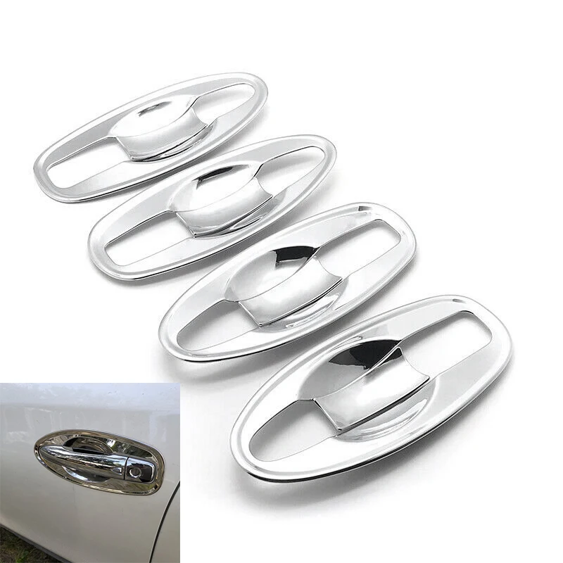 1 Set Silver Stainless Steel Car Handle Stickers Outer Door Protective Cover Accessories for Nissan Rogue X-Trail T32 2014-2019