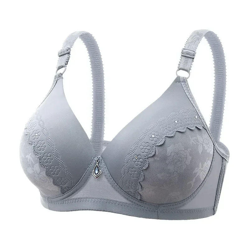 

New on The New Foreign Trade Lace Jacquard Bra Thin Mother Underwear Comfortable Bra Without Underwire