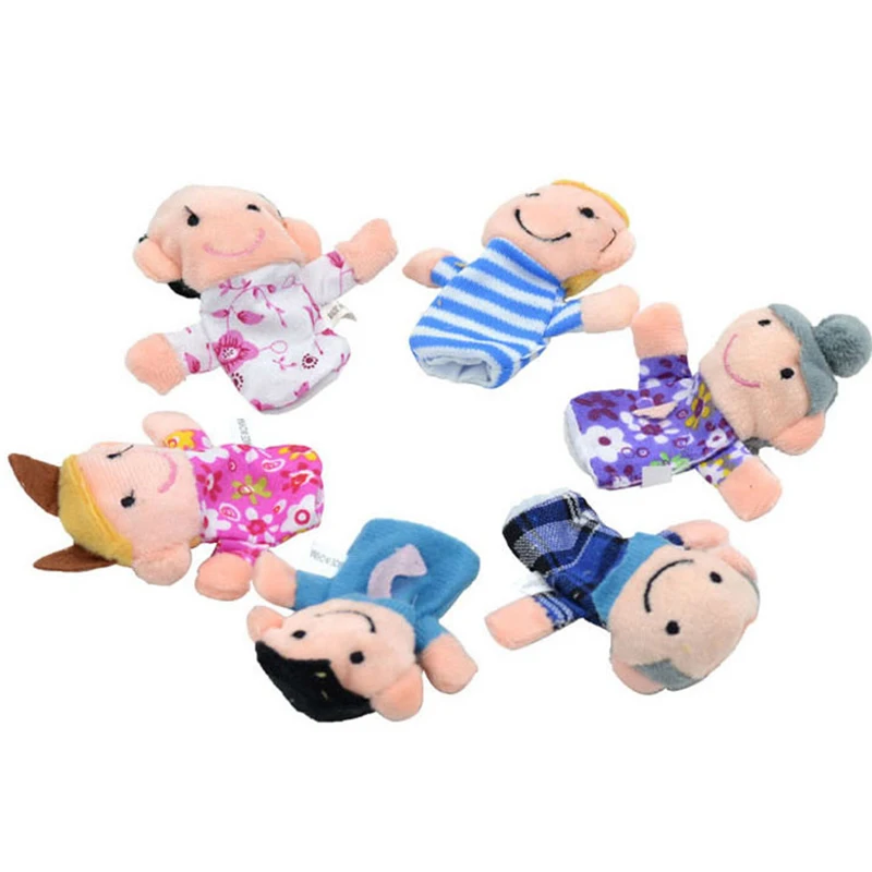 Vingerpoppetjes Set Baby Cartoon Dieren Pluche Poppen Familie Handpop Doek Theater Kinderen Educatief Speelgoed voor Kinderen TMZ