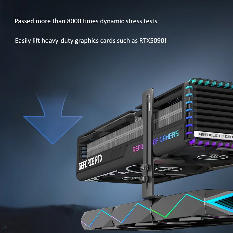 RGEEK Graphics Card Holder Small GPU Fixed Bracket Reducing Shock Rustproof Video Card Support Rack for Desktop GPU Fan Position