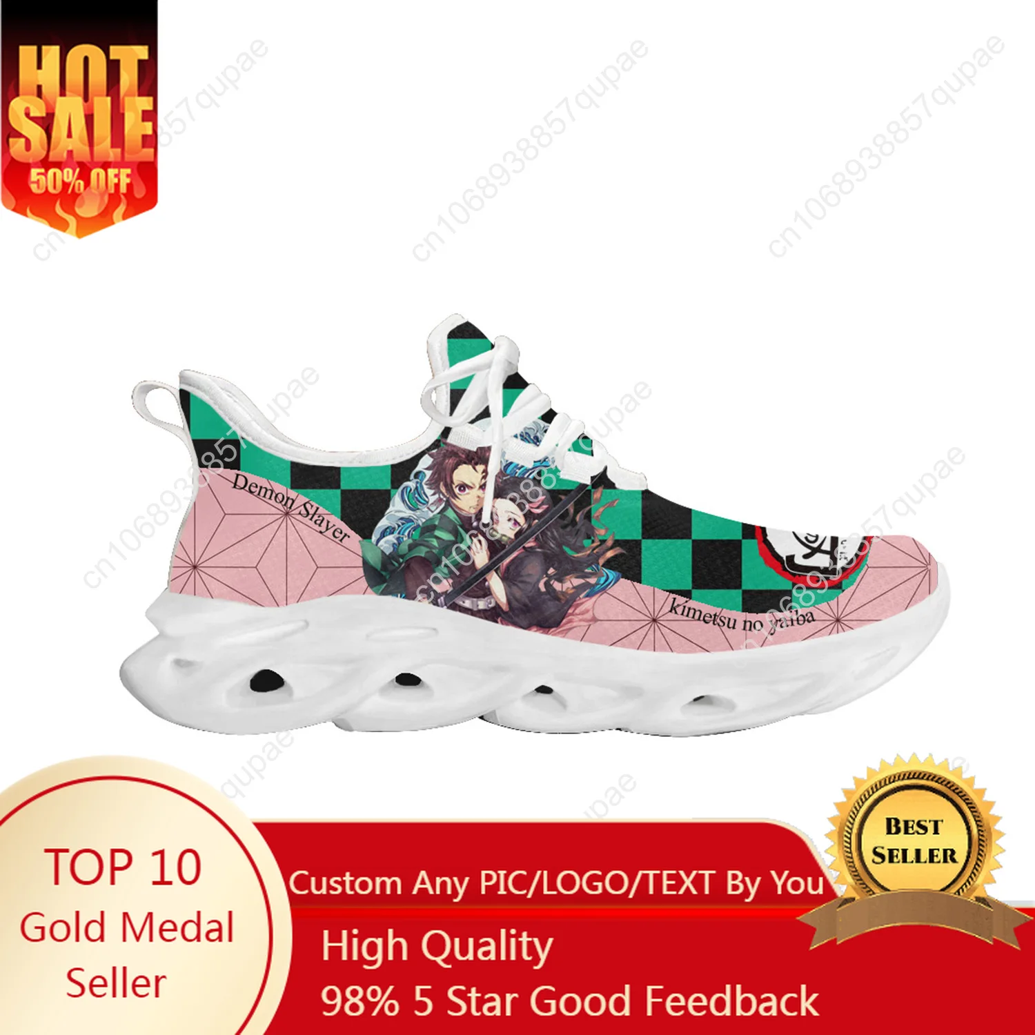 

Anime Demon Slayer Casual Flat Shoes Tanjiro Nezuko Mens Womens Street Trend Sneakers Classic Outdoor High-quality Sports Shoes