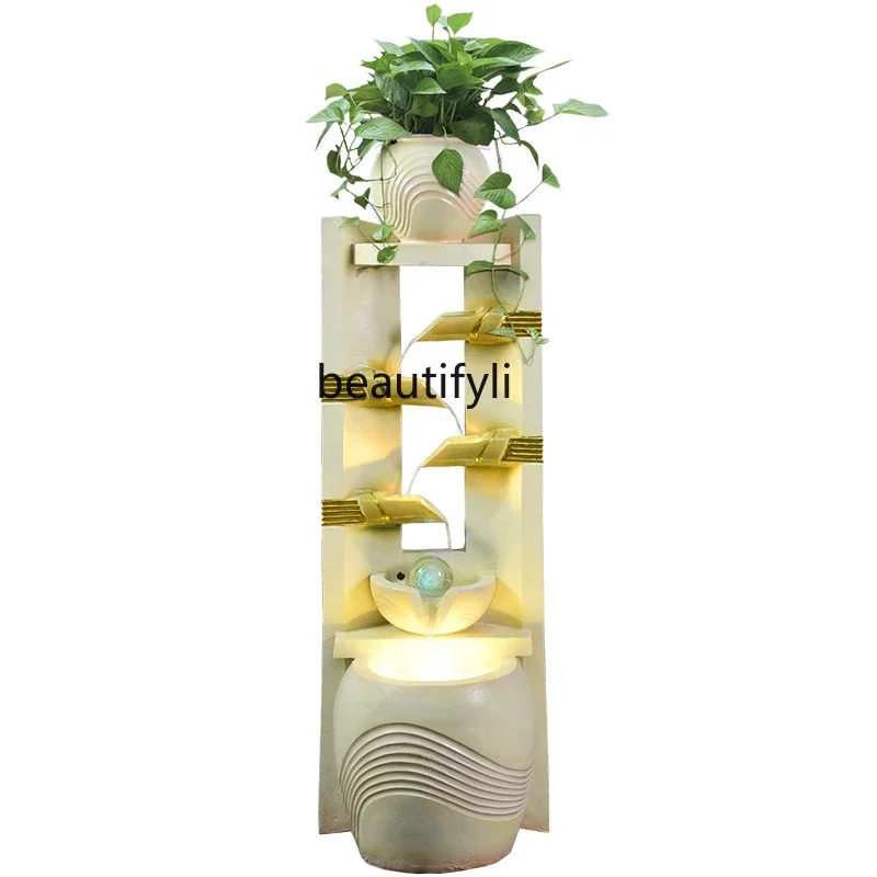 

s1001 Modern simple flowing water ornaments circulating water TV cabinet next to the sofa office floor-standing landscaping deco