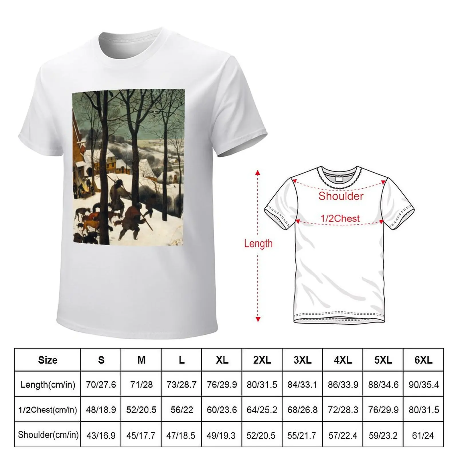 Pieter Bruegel The Elder - The Return of the Hunters T-shirt oversized for a boy blacks vintage men graphic t shirts