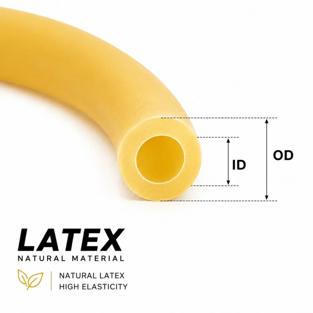Yellow Natural Latex Rubber Hose ID1~8mm High Elastic Medical Surgical Tube DIY Slingshot Fitness Handcraft Rubber Tube