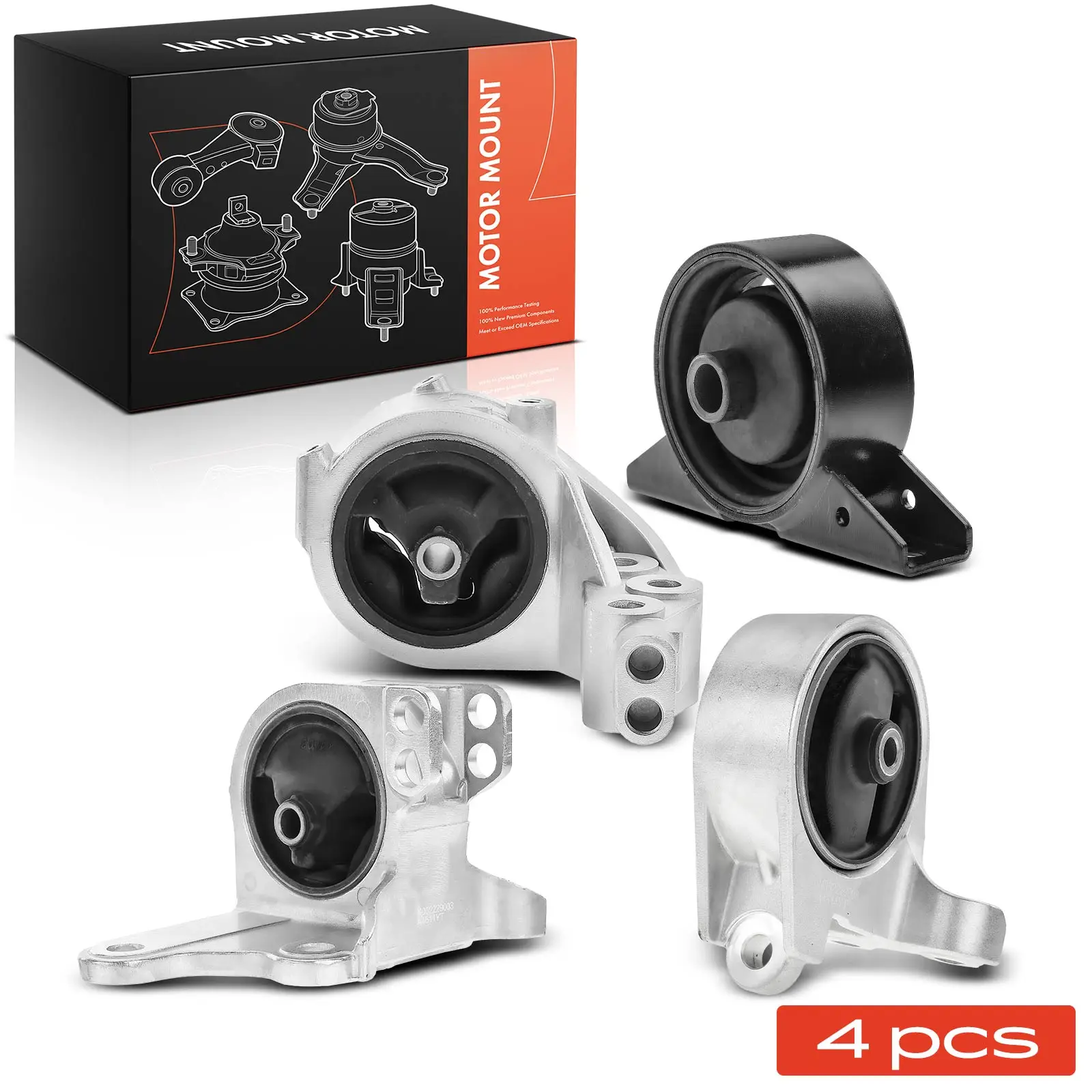 Frankberg 3x Motoronderdelen + 5x Transmissieonderdelen voor- en achteras voor Mitsubishi Eclipse Galant VI 3.0L MR272206 A4611 50850850T2FA01