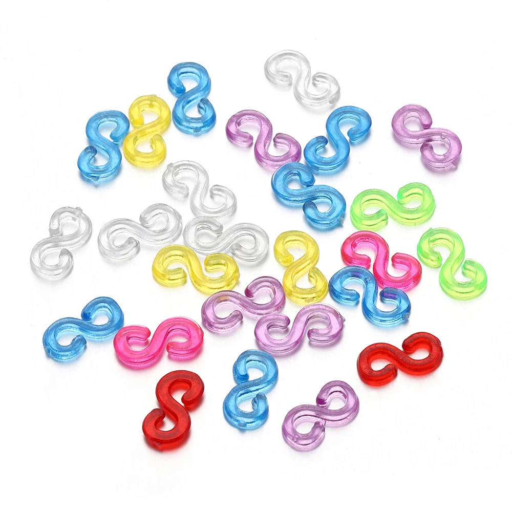 500pcs S Clips Rubber Band Lock Hook for Charm Loom Gummies Elastic Bracelet Fefillb Diy Jewelry Making Supplies Accessories