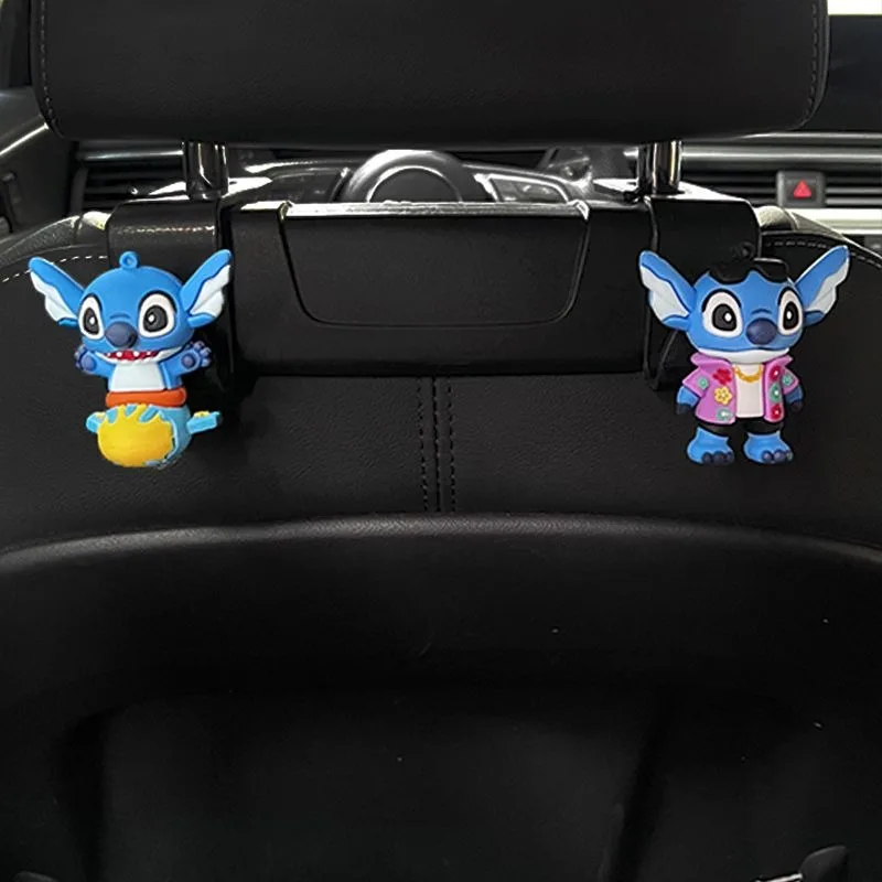 New Lilo & Stitch Cartoon Car Seat Back Car Supplies Storage Hook High-Precision Creative and Cute Multi-Function Hook