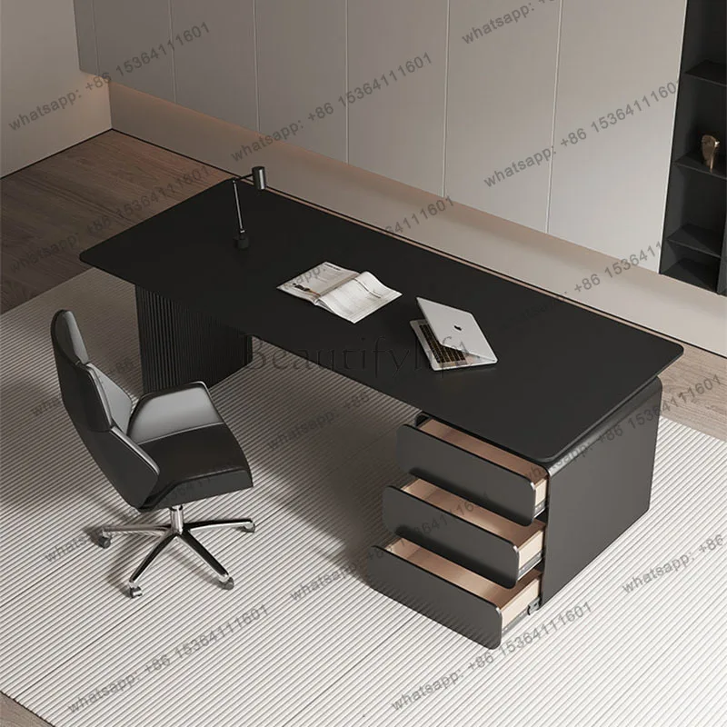 XX.Modern Computer Office Desk Gaming Standing Decoration Luxury Reception Office Desk Decoration Drawer Scrivania Salon Furnitu