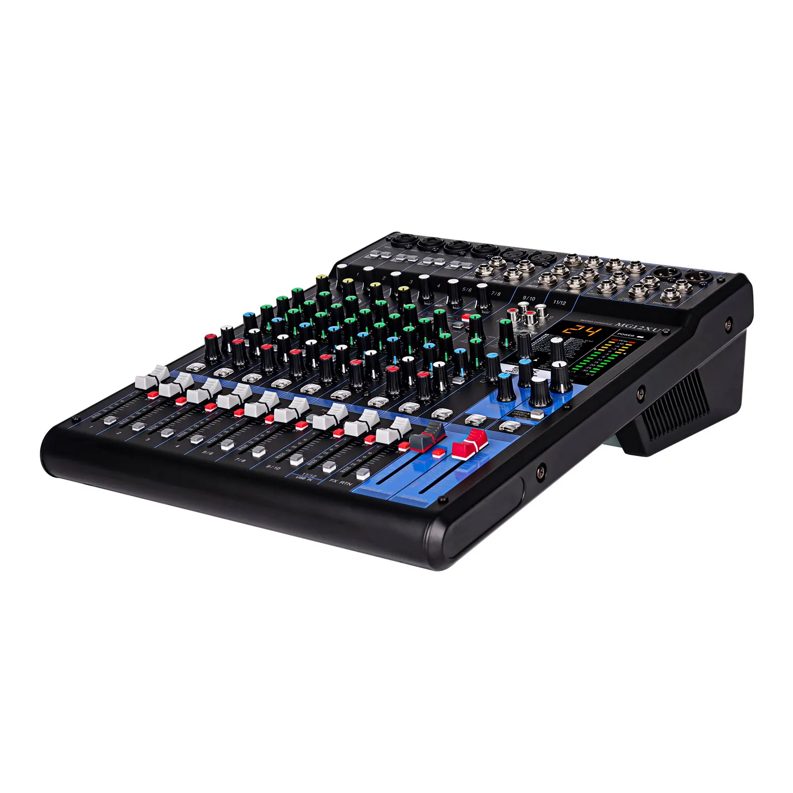 EIF Mixer MG12XU Channel Stereo 48V Phantom Power DSP Effects Bluetooth USB Computer Play Record Podcast Audio mixer