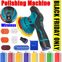 DayPlus Car Polisher Buffer Machine Cordless 8-Speed Electric Polisher Kit, 2pcs 12V Battery, 125mm Base for Polishing Sanding
