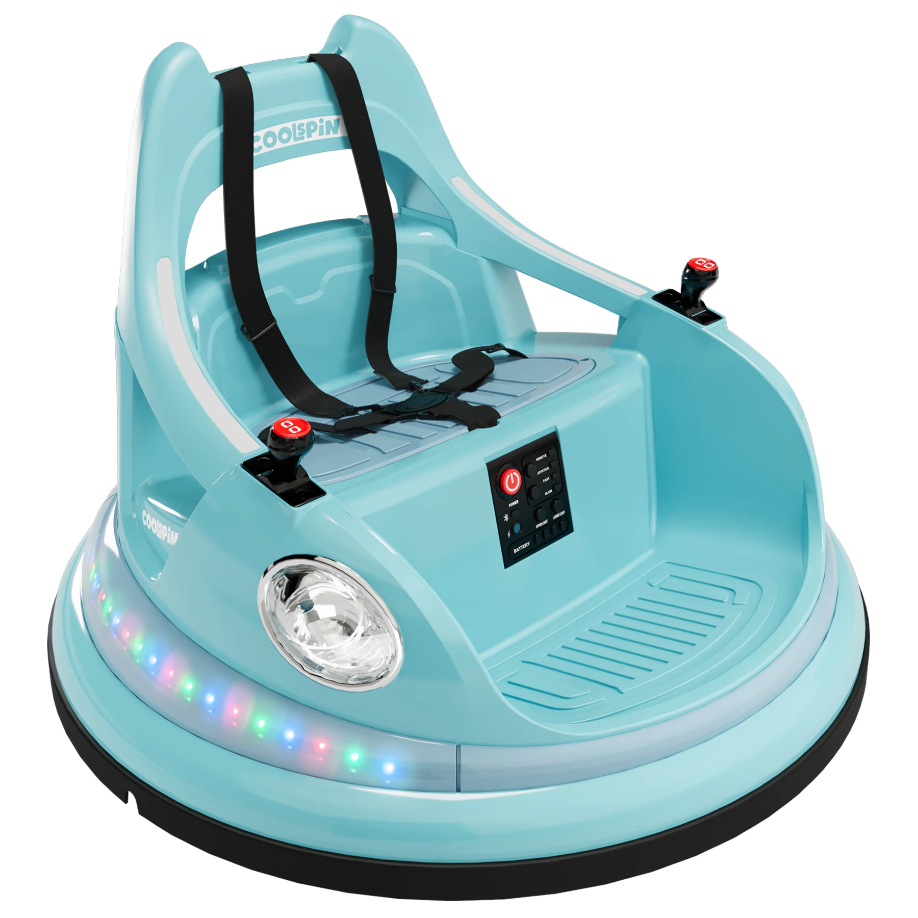 

Bumper Buddy 6V Electric Ride on Car for Kids Toddlers 1-6 Years 360 Degree Spin, Remote Control, 2-Speed, Lights, Music & Horn