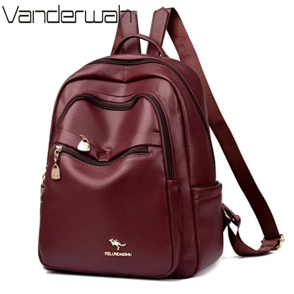 Ladies Casual Back Pack Designer High Quality Leather Women Shoulder Bag Luxury School Bags Large Capacity Backpacks Daily Use