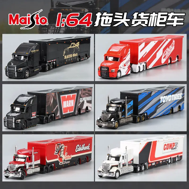 Genuine Maisto Cars Toys For Collectors 1:64 Trailer Container Truck MACK ANTHEM Mark Trailer Simulation Alloy Car Model Toys