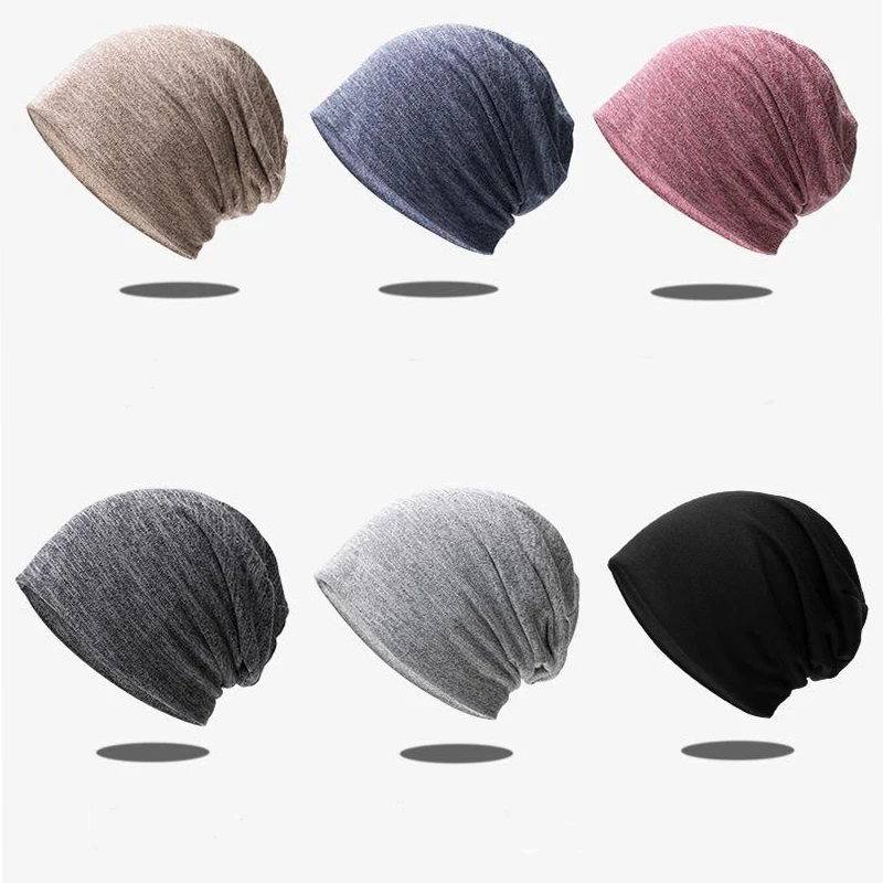 New Solid Color Knitted Hats For Men And Women Cross-border Foreign Trade Four Seasons Breathable Hooded Fashion Piled Hats