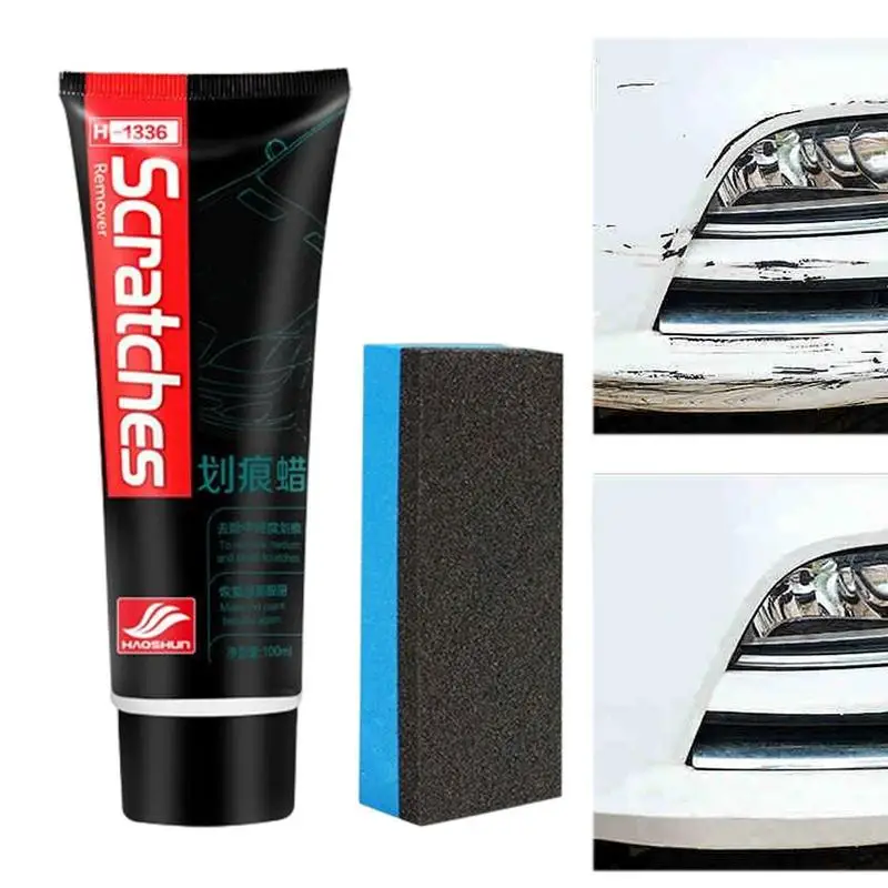 Car Scratch Remover Car Polishing Paste With Sponge Car Body Paint Care Kit Scratch Remover Wax For Car