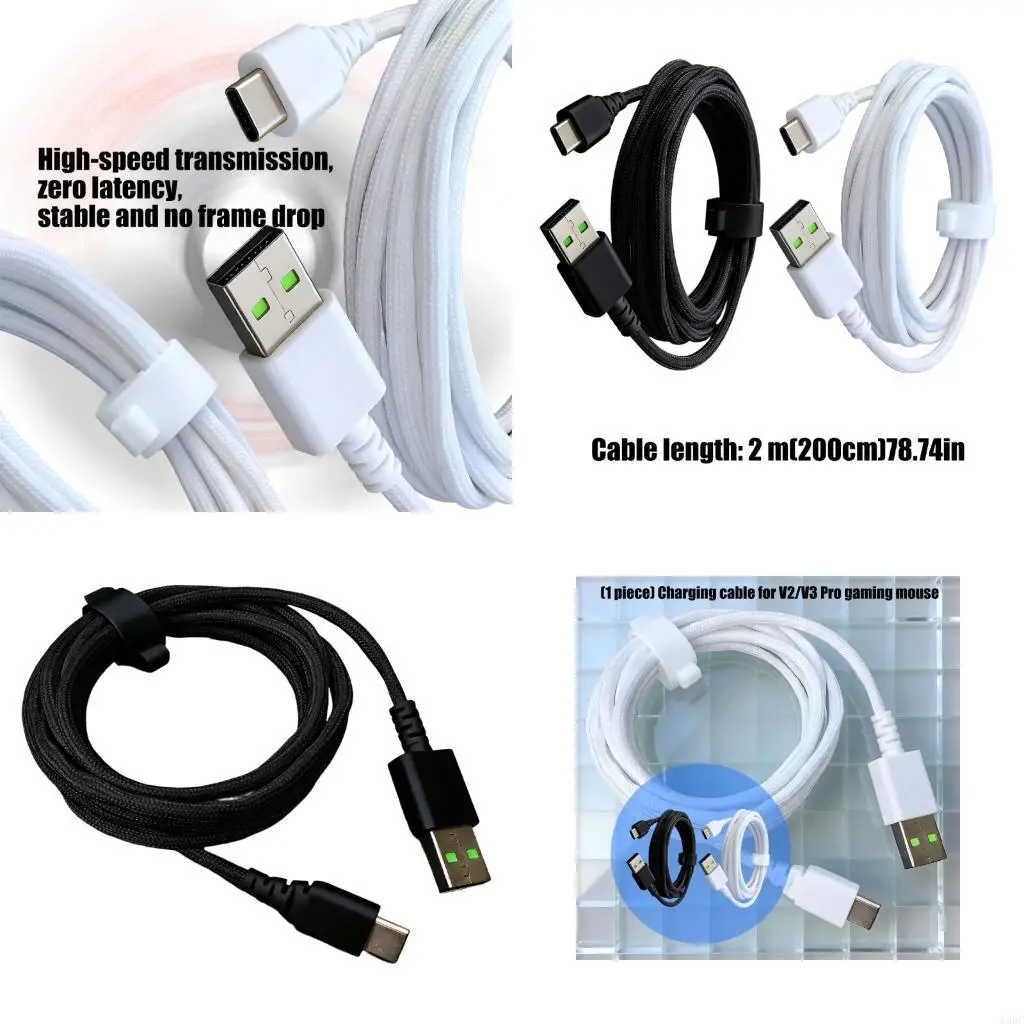USB to Type C Mice Line Mouse Charging Cable Wire Repair Part for V2 /DeathAdder /Basilisk Mouse 896C