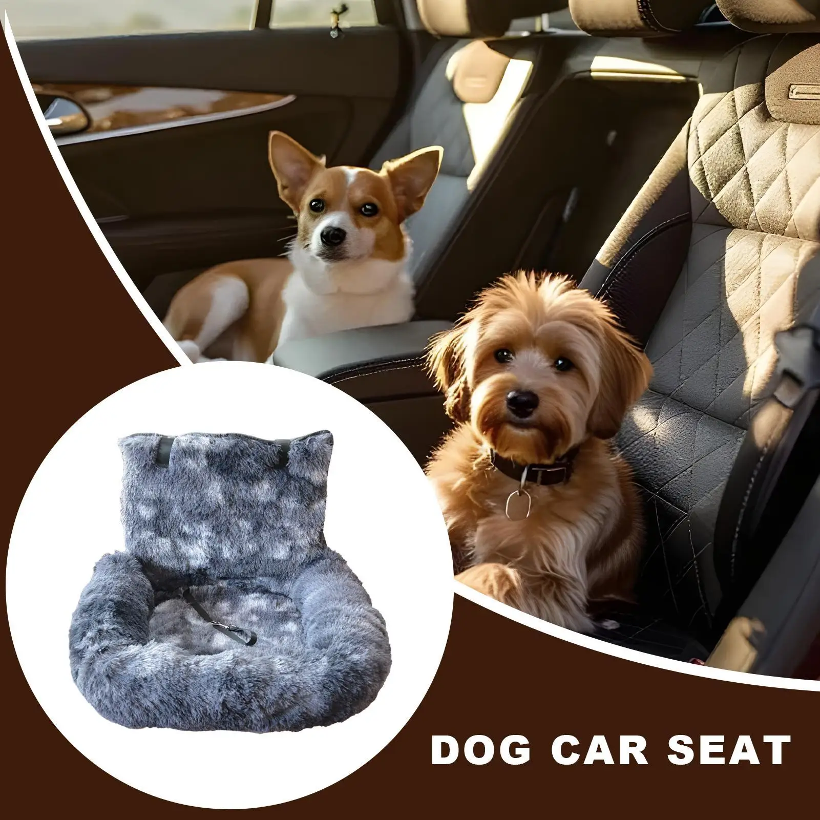 

Puppy Car Seat Soft cloth Dog Booster Non-slip Detachable Design Automobile Interior Accessories For Daily Commuting Vet Visits