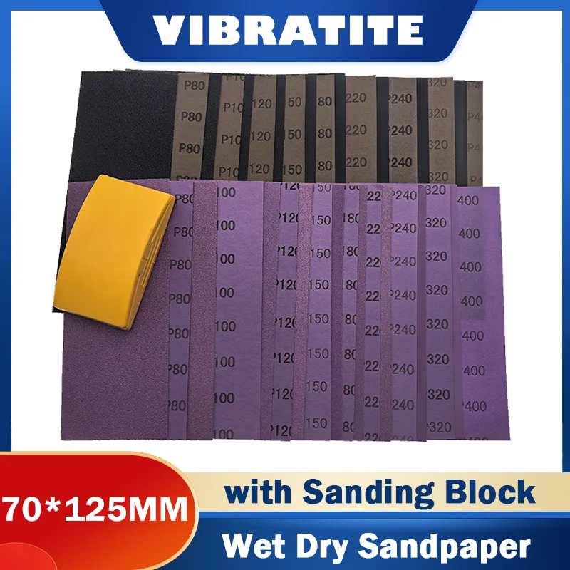 

70*125 мм шлифовальный блок из пенополиуретана с крючком, 10 шт., с влажной и сухой наждачной бумагой, в ассортименте 80-400 # для наждачной бумаги Полировка и шлифовка