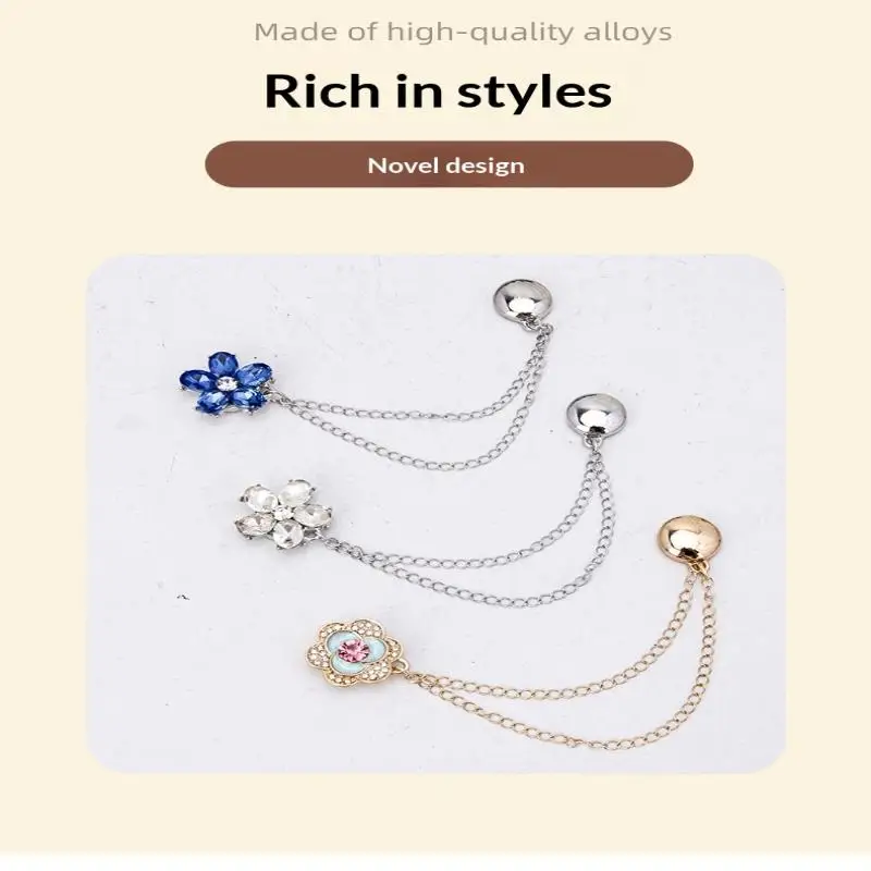1pcs Heart Flowers Magnetic Adjustable Trouser Legs Clips For Pants Pin Retractable Fixed Leg Pants Loose Button For Jeans