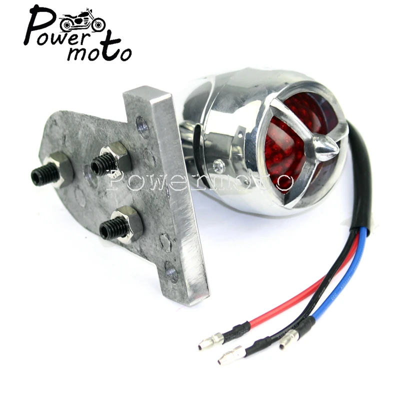 Motorcycle Rear Taillight Tail Light LED Brake Stop Lamp W/ Licesne Plate Light For Chopper Cafe Racer Bobber Scrambler Custom