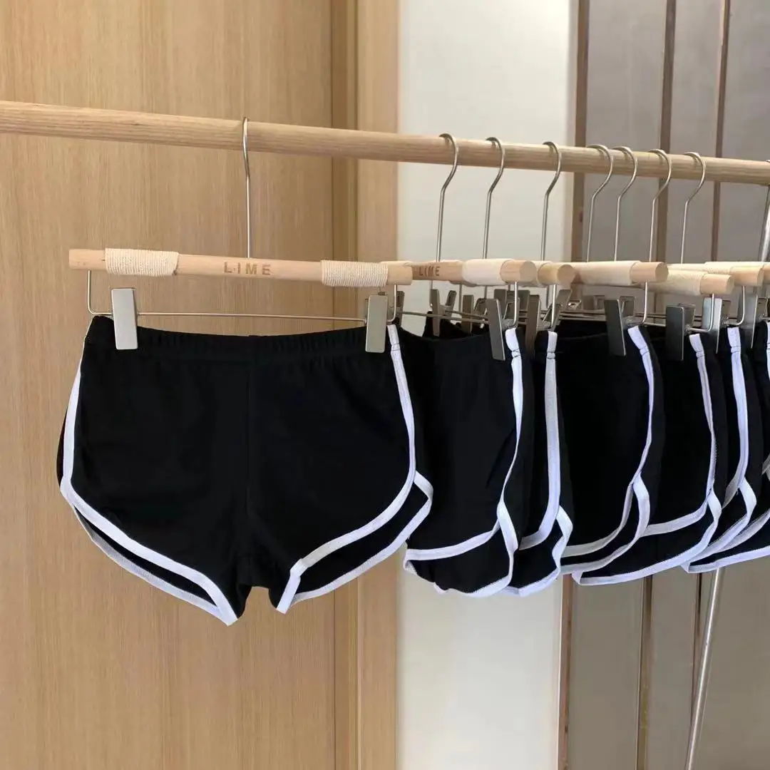 Versatile Comfortable Soft White Stripe Shorts Suitable for Sleeping High Waist Elastic Waistband Casual Pants for Women