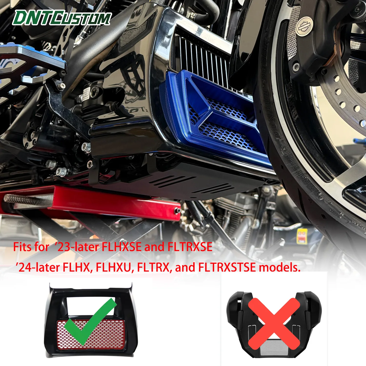 DNTCUSTOM 3D Aggresive Oil Cooler Guard Protector for Harley Touring 2023.5-2026 Motorcycle Parts