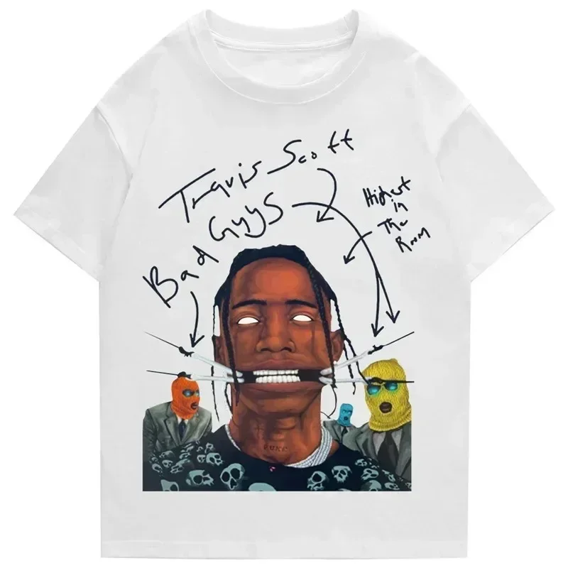 AstroWorld Tour Men's and Women's Oversized T-Shirt 1:1 Letter Print Shirt Hip Hop Streetwear Kanye West Graphic T Shirts