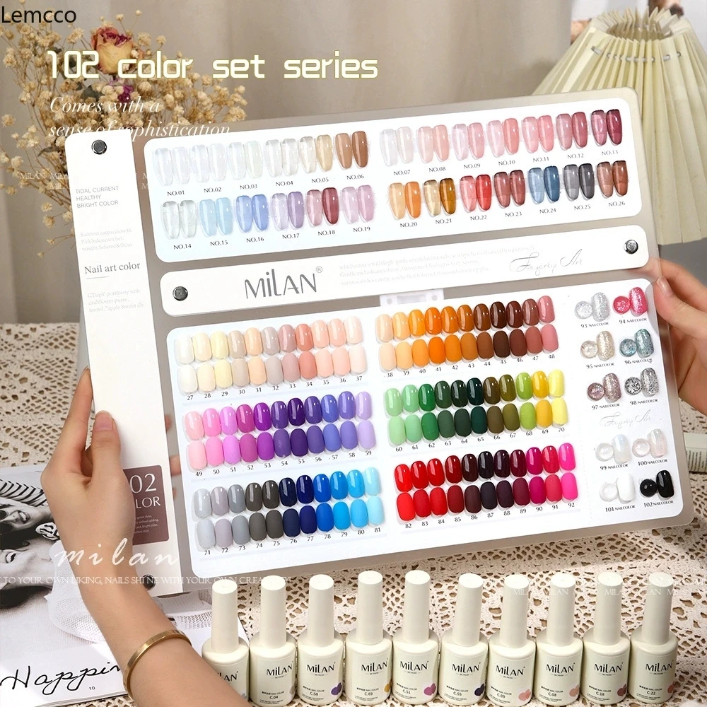 

Набор гель-лаков для ногтей Lemcco, 102 цвета, с палитрой, новинка, хит продаж, нетоксичный, для маникюра, УФ-гель, оптом для салонов красоты