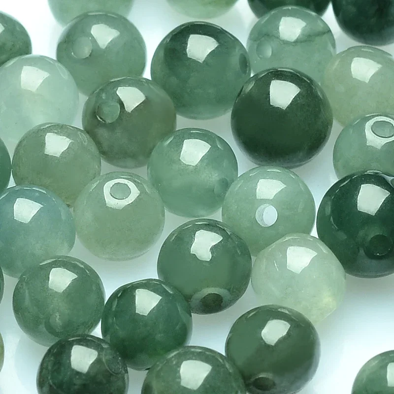 150PCS Natural Grade A Jade (Jadeite) Beads 5-5.5mmW Oil-green Loose Bead / DIY Bead