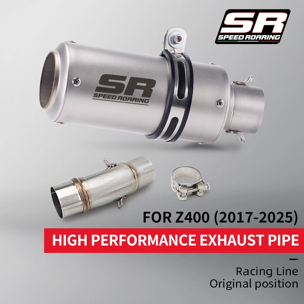 Slip on Motorcycle Mid Link Pipe For Ninja400 Z400 Exhaust Muffler Pipe 51mm
