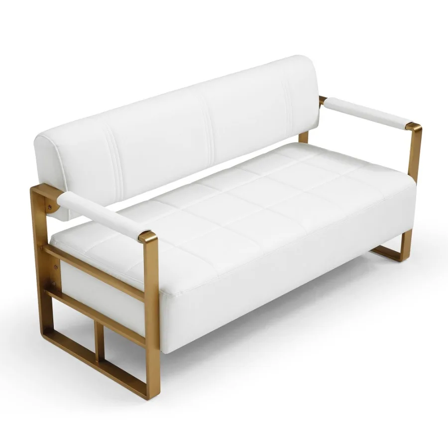 57,9" Breite, modernes Polstersofa aus Kunstleder mit Liebesbezug für Wohnzimmer, Akzent-Liebessitze für kleine Räume, 2-Sitzer-Cou