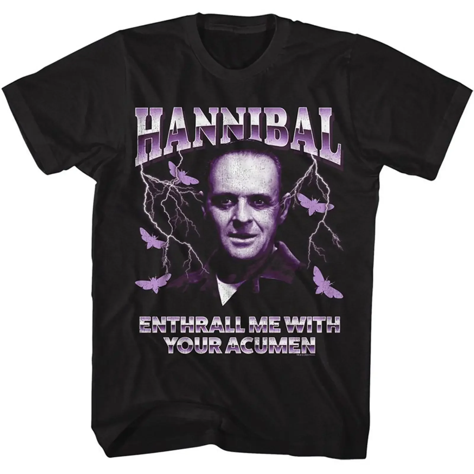 T-shirt noir pour adulte « Silence des Agneaux » vintage délavé, tendance, pour le quotidien, extensible, streetwear élégant